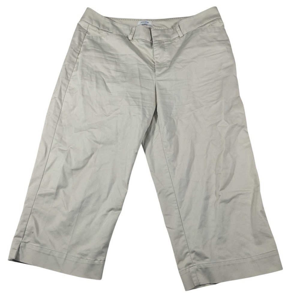 Dockers Capri Pants Womens 12 Tan Mid Rise Curvy Stretch Khaki Twill Cropped